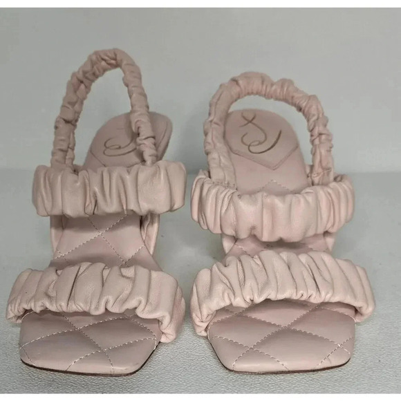 Sam Edelman Marlena Stretch Slingback Sandals Blush Pink Sq Toe Womens Sz 7.5 - Picture 3 of 9